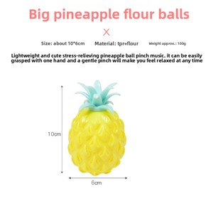 Bestseller Anti-stress Design Ananas PU & Caoutchouc Boule de Raisin Légère Mignonne Balle en Pâte Souple Boîte Colorée - Product Image 2