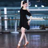 Robe de danse latine pour femmes adultes, nouvelle robe sexy à épaules dénudées, robe de pratique professionnelle GB, robe de performance avancée en soie/coton