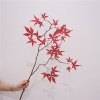 Plante artificielle en soie de haute qualité de style nordique, grandes feuilles d'érable montées sur branche, pour la décoration intérieure, les arrangements floraux et les accents de restaurant