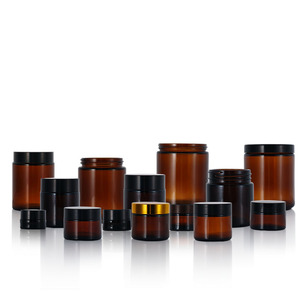 En Stock, Venta al por Mayor, Frascos de Vidrio Ámbar Marrón <span class=keywords><strong>para</strong></span> <span class=keywords><strong>Crema</strong></span> Facial de 5/10/15/20/30/50G, 4oz, 8oz, 100ml, Frascos de Vidrio de 1, 2 y 4 Oz con Tapa Negra - Product Image 5