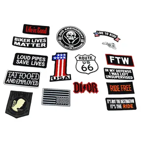 Custom Chest Size Biker Embroidered Patches For Clothing Jacket T-shirt Jeans Decoration Badge Iron On Embroidery Patches