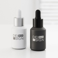 Flacon compte-gouttes en verre dépoli à épaule inclinée de 30 ml (1 oz) avec compte-gouttes noir