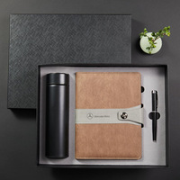 Ensemble de carnet de notes professionnel A5 à couverture rigide avec logo personnalisé, en cuir PU épaissi, avec stylo et tasse isotherme, coffret cadeau