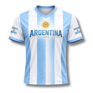 Maglia Argentina 2026 da Uomo 100% Poliestere Stampa Sublimatica Maglia Squadra Marca TNOS Tessuto 180g - Product Image 1