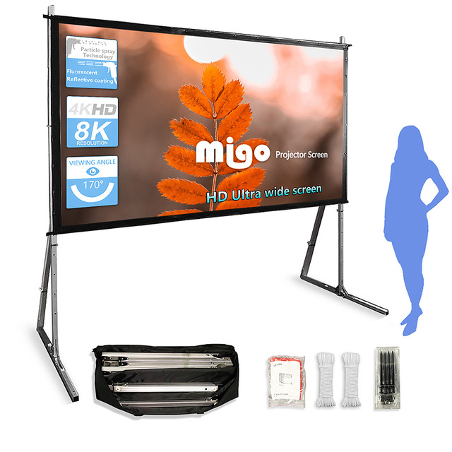 200 Inch Large Inflatable Portable Outdoor Fast Fold Front Rear Projector Screen with  Stand
