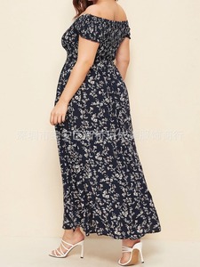 Hoa Lớp Ruffle Vai Ăn Mặc Mới Đến Nhà Máy Bộ Sưu Tập Cho Mùa Xuân Mùa Hè Giản Dị Phong Cách Boho Cộng Với Kích Thước Tự Nhiên Mùa Thu - Product Image 3