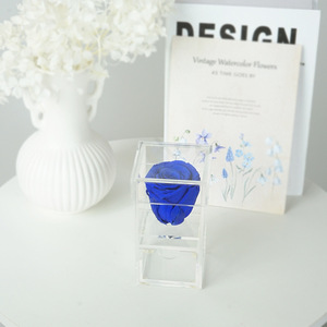 7Cm Verse Gesneden Bloem Geconserveerde Roos In Acryl Box Bloem Cadeau Echte Roos - Product Image 4