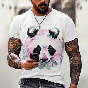 Maglietta <span class=keywords><strong>da</strong></span> uomo 3D <span class=keywords><strong>Panda</strong></span> stile divertente stampa breve stile Hip Hop occhiali <span class=keywords><strong>da</strong></span> sole uomo sublimazione t-shirt Streetwear - Product Image 3