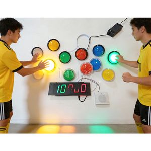 Jeu de réaction électronique interactif pour stand de carnaval avec bouton lumineux <span class=keywords><strong>LED</strong></span> à pousser et éclairage central - Product Image 4