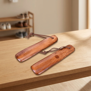 Chausse-pied classique en bois fait main à long manche, naturellement courbé, pour la maison, l'hôtel, les magasins de chaussures, la vente au détail et la vente en gros - Product Image 1