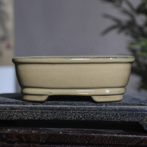 <span class=keywords><strong>Pot</strong></span> <span class=keywords><strong>de</strong></span> bonsaï <span class=keywords><strong>de</strong></span> <span class=keywords><strong>culture</strong></span> crémeuse <span class=keywords><strong>de</strong></span> 7 pouces avec plateau <span class=keywords><strong>Pot</strong></span> en argile émaillée Yixing avec plateau inférieur - Product Image 6