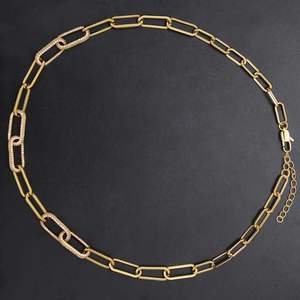 Collar de Eslabones de Papel Dorado con Tarjeta de Texto Personalizado - Regalo de San Valentín para Ella, para Pedida de Perdón y Compasión - Product Image 2