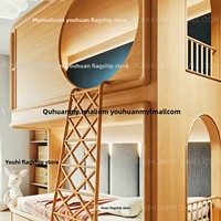 Lit superposé multifonctionnel en bois massif pour enfants, personnalisable pour toute la maison, idéal pour petit appartement, avec échelle