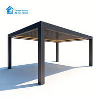 Pergola Bioclimatique Motorisée en Aluminium Rétractable et Pliante, Écologique et Moderne, pour l'Extérieur, Étanche, Idéale pour l'Été