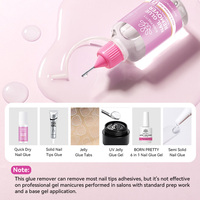 BORN PRETTY Liquide Dissolvant Adhésif pour Capsules d'Ongles Gel X Sans Acétone 30ml – Dissolvant de Colle à Ongles Précis pour Faux Ongles