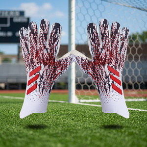Full Finger Sports Gloves Sublimation Print Red Black White Non-Slip Polyester Unisex All Seasons - Product Image 2