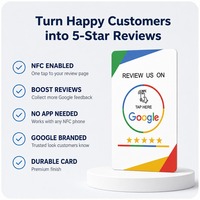 Carte NFC personnalisée pour avis Google, PVC blanc 13,56 MHz, carte d'évaluation, logo personnalisé, vente en gros, OEM, ODM, faible MOQ, prête à être expédiée
