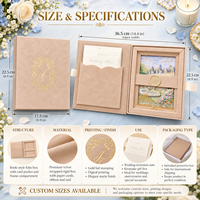 Boîte d'invitation de mariage de luxe personnalisée en velours, boîte cadeau rigide avec ruban et dorure à chaud, vente en gros, fabricant, faible MOQ