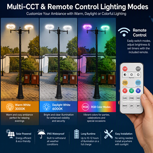 Lampe solaire LED moderne à haut lumen IP65, étanche, pour la décoration de cour, éclairage paysager, colonne, plafonnier, lumière de jardin - Product Image 3