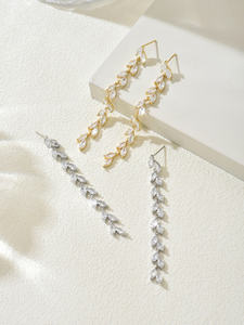 ต่างหูห้อยทองแดงเซอร์คอนสุดหรูสำหรับผู้หญิงจี้ห้อยทองเหลืองทันสมัยเหมาะสำหรับเป็นของขวัญแต่งงาน - Product Image 6