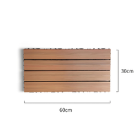 Vente flash : Revêtement de sol en plastique WPC imitation bois pour cour et terrasse, 60*30*2.3cm