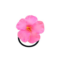 Accessoire capillaire pour filles : Élastique à cheveux en tissu doux motif Hibiscus et Plumeria, pour la création de chignons, et pince à cheveux de voyage. Une beauté qui réchauffe le cœur.