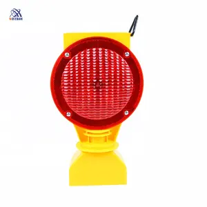 LED Flare Flashing Safety Warning Lights Solar Powered Traffic Blinker Cones Beacon Light Lamp