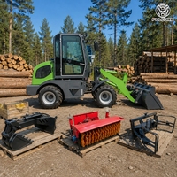 Kostenloser Versand Radlader FULCORE 800kg Nennlastkapazität Flexible Bedienung für Bauarbeiten Diesel-Lader