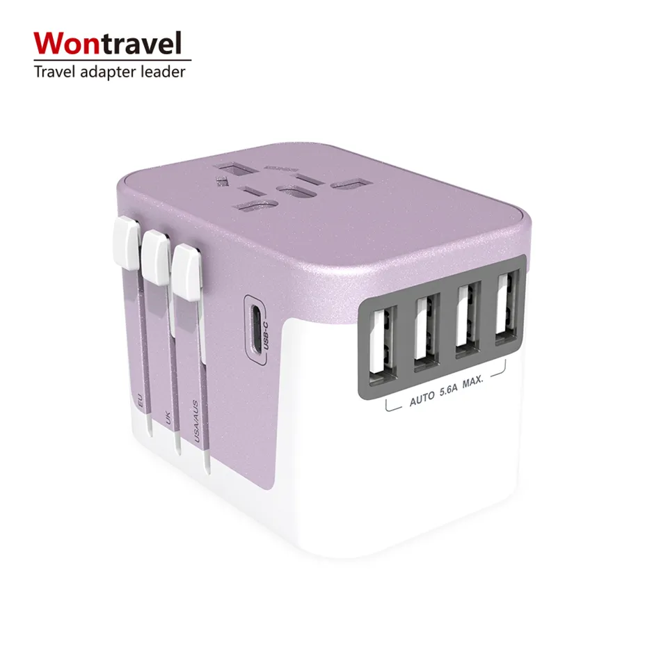 Wontravel mới nhất thiết kế nhanh chóng sạc Loại C USB du lịch Adapter 3 pin phổ Adapter Ổ Cắm cắm