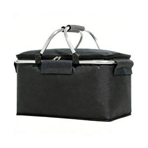 Grand panier de pique-nique pliable, sac isotherme avec cadre métallique pour le camping en plein air et les voyages - Product Image 6