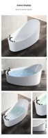 Baignoire acrylique haut de gamme intelligente pour la santé et le massage, pour hôtels, autoportante, multifonctionnelle, avec fonction de bain à ondes, design monobloc sans joint