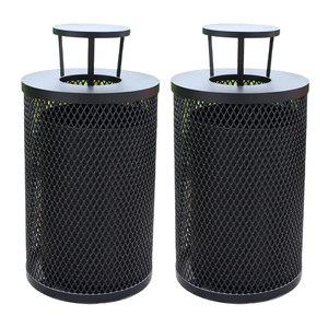 Contenedor de basura de metal para exteriores urbano municipal cubo de basura fuera de la calle de la ciudad cubo de basura de reciclaje cubo de basura de acero comercial público - Product Image 2