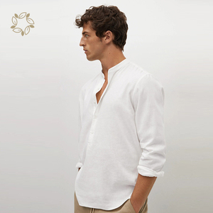 <span class=keywords><strong>Camicie</strong></span> 100% Lino per <span class=keywords><strong>Uomo</strong></span>, <span class=keywords><strong>Camicie</strong></span> Casual Sostenibili con Colletto Abbottonato, Camicia in Lino a Maniche Lunghe, Top Maschile - Product Image 1