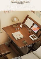 Bureau d'étude pliable moderne pour enfants, surface informatique réglable en hauteur, design adapté aux dortoirs, haute qualité, sans installation