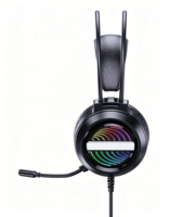 Casque de jeu filaire d'entrée de gamme, casque circum-auriculaire RGB, haut-parleur 40 mm, casque de jeu étanche pour PC