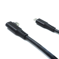 Kabel USB-C ke USB-C Sudut Kanan 90 Derajat, Tipe-C Male ke Male, untuk Pengisian Daya dan Transfer Data
