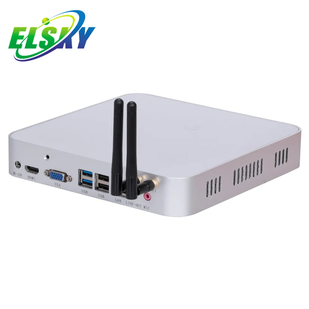 Mini pc, elsky 1037f ddr3 celeron i3 i5 i7 opcional mini pc com 1000m lan 2 com e cliente fino wi-fi barebone mini pc win