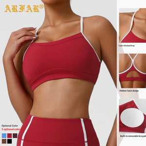 Cross Back Workout <strong>Bra</strong> for Women Wholesale 2026 Women's Color Blocking Shockproof Quick Dry Removable Pads Yoga Sports <strong>Bras</strong> - Product Image 3