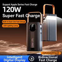 Station d'alimentation portable 120W, batterie Li-Polymère, écran numérique, 3 ports Type-C, prise universelle, poignée orange