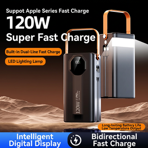 สถานีไฟฟ้าพกพา 120W แบตเตอรี่ลิเธียมโพลิเมอร์ หน้าจอดิจิตอล 3 พอร์ต Type-C เต้ารับอเนกประสงค์ ด้ามจับสีส้ม - Product Image 3