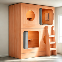 Lit-capsule moderne en bois avec rangement intégré, design populaire pour dortoirs, appartements, chambres, salons, auberges de jeunesse, aéroports et hôtels