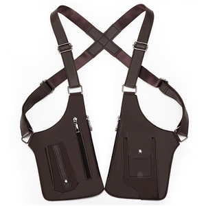 PU Leather Double Shoulder Fishing Bag Multi-Pocket Underarm Strap Wallet Pocket Anti-Theft for Men Women Travel Outdoors - Product Image 4