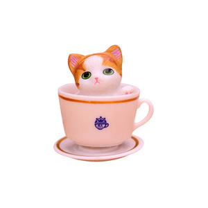 Jincan Factory Wholesale <b>Mini</b> Tea Cup Orange Cat Kitten Doll <b>Hand</b> Action Figure Blind Box Toy Accessories Decoration Ornaments - Product Image 1