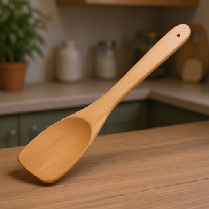 Spatola in legno per cucinare e mescolare il cibo tra gli utensili da cucina - Product Image 3