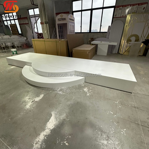 SMOOTH Glossy White 7ft Circular PVC Stage Platform Detachable Three Layer Round <b>Wedding</b> Stage - Product Image 4