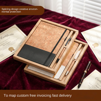 Cuaderno A5 de Papel con Textura de Corcho, Banda Elástica, Cubierta Texturizada, Set de Regalo para Oficina y Negocios, Personalizable