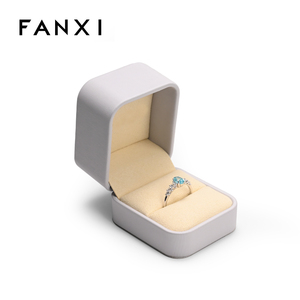 FANXI New Arrival Microfiber Box With Custom Logo For Ring Gift Box Packaging Jewelry Ring Box