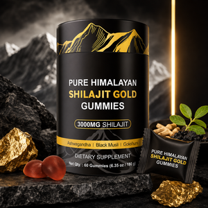 OneBtanicl <strong>Pure</strong> Himalayan <strong>Shilajit</strong> Gold Resin Gummies Ashwagandha for Energy Focus Adult Herbal Supplement-Vegan Gluten-Free - Product Image 1