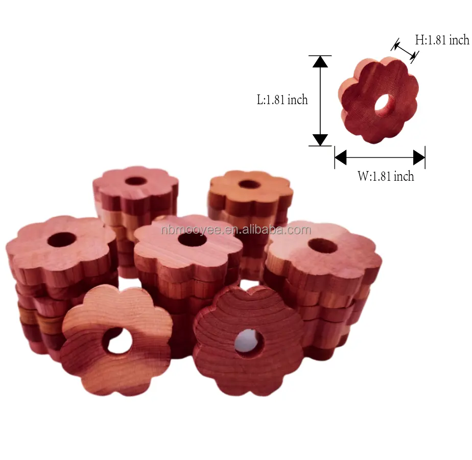 2024 "penyimpanan pengusir ngengat 100% blok cedar beraroma alami bola Cedar merah blok kayu cincin gantungan