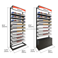 Présentoir à Cigarettes Personnalisé, Meuble de Comptoir Métallique pour Magasin de Tabac, Vitrine avec Éclairage LED et Rayonnages